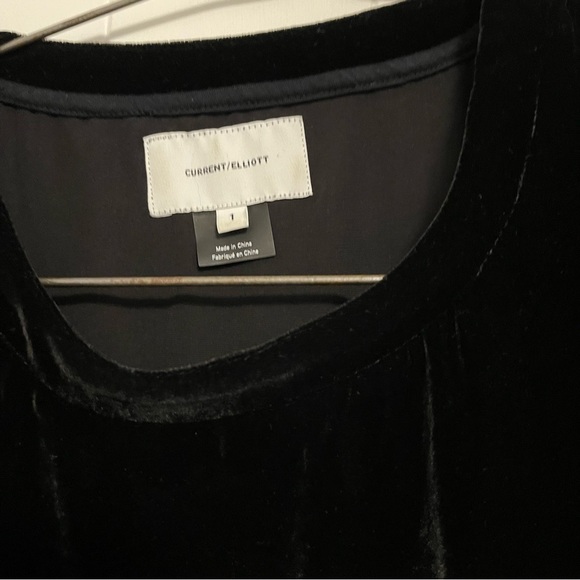 Current Elliot black velvet ruffled top - Picture 3 of 5